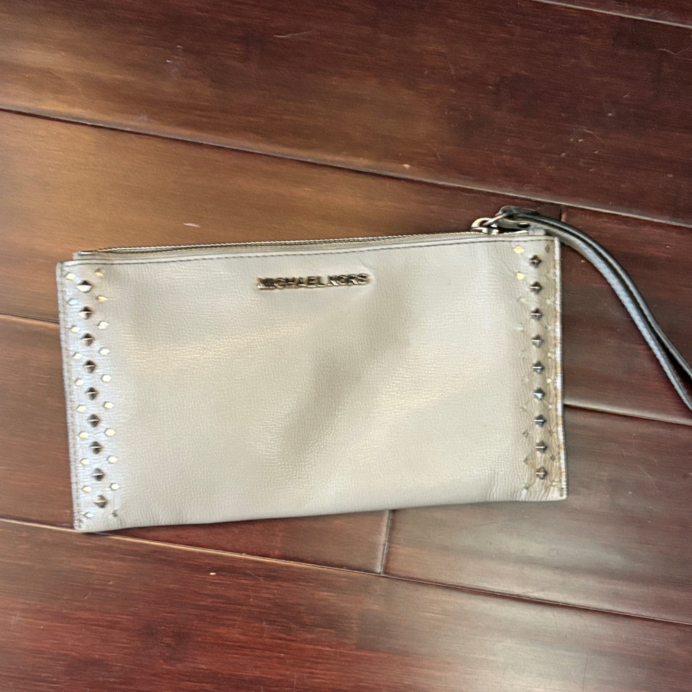 Michael Kors Studded Gray Wristlet